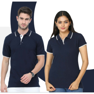 First Leaf Tshirt - Navy Blue With White Tipping