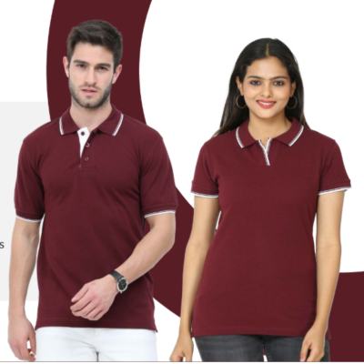 First Leaf Tshirt - Maroon With White Tipping