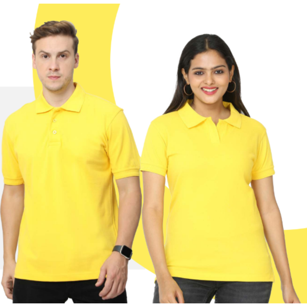 First Leaf Tshirt - Yellow With Jacquard Collar