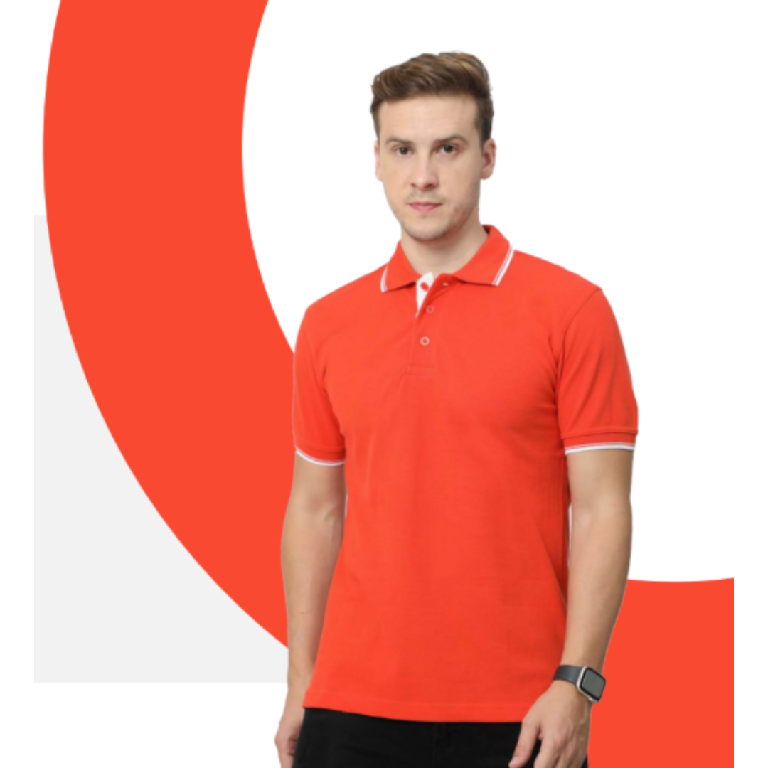 First Leaf Tshirt - Orange With White Tipping